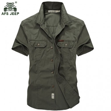 Free shipping Brand-clothing Men Shirts Size 5XL Cotton Casual Chemise Homme Short sleeve Military Summer Shirt 58hfx