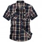 Free shipping new fashion brand man short sleeve casual plaid cotton shirts size M-3XL summer clothing men shirt 62hfx