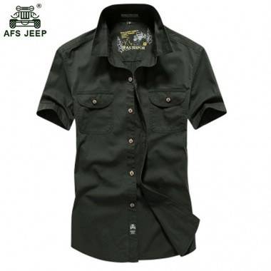 Free Shipping 2017 New Men Shirt Brand-Clothing Men's Short-sleeved Shirt Cotton Casual Shirts Plus Size M-4XL 58wy