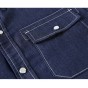 2017 New Spring Men's Denim Dress Shirts Male Full Sleeve Cotton Two Pockets Slim Jeans Shirt Classic Casual Tops 84wy