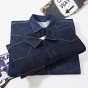 2018  Afs jeep Men Shirt Brand Male Long Sleeve Shirts Casual Solid Color Denim Slim Fit Dress Shirts Mens h72