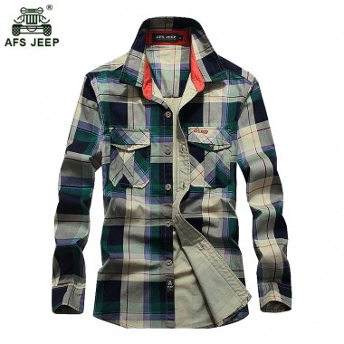Free shipping Mens Plaid Shirts Autumn Casual Long Sleeve  Man Shirts Cotton Western Cowboy Shirts Plus Size M-4XL 76hfx