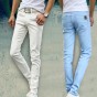 2018 New Fashion Men's Casual Stretch Skinny Jeans Trousers Tight Pants Solid Colors