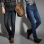 Brother Wang New winter male Brand jeans Fashion Slim warm denim trousers thickening Business casual  jeans men 40 42