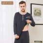 Qianxiu pajamas for men O-neck  fall into the most popular color man pajamas suits