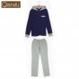 Qianxiu Hooded Lounge Wear For Men Spring Casual Pajama Sets Plus size Solid Homewear