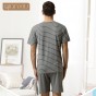 Qiaxniu Pajamas For Men  Couples Set Short sleeve shorts classic stripes high-grade Pajama sets