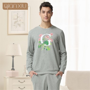 Qianxiu 2018 Pajama For Men Spring Modal Men Pure cotton pajama Set long-sleeved Sleepwear homewear Men Lounge Pajamas Set