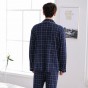 Sujisi men pajamas autumn&winter pure cotton grid Homewear suit buttons turn-down collar comfortable male sleepwear pyjamas man