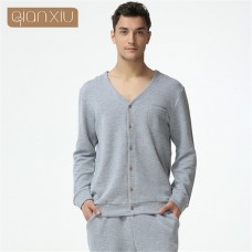 Qianxiu Pajamas V-neck Long-sleeve Cotton Lounge wear Couples Pajamas set Men sleep & lounge couple pajama sets fashion