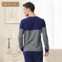 Qianxiu 2018 pajama sets Cotton pijamas mujer pajamas men long-sleeved sleepwear couple pyjamas set Printed Homewear onesie new