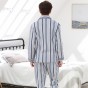 Sujisi 2018 new arrive fashion stripe mens pajamas long sleeve turn-down collar pure cotton sleepwear man casual pyjamas male