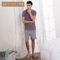 Qianxiu shorts home Pajamas Lounge Wear Cotton Trousers Men sleepwear v-neck Plus Size mens pyjama onesie pijama masculinos 2018