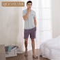 Qianxiu shorts home Pajamas Lounge Wear Cotton Trousers Men sleepwear v-neck Plus Size mens pyjama onesie pijama masculinos 2018