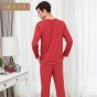 QIANXIU 2018 autumn High-end pajamas men Long Sleeve v-neck Pyjamas Set Sleepwear Set pijama masculino Pajama Sets hombre 2 pcs