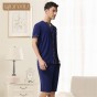 Qianxiu 2018 men Brand Solid Lovers cotton Pajamas Set Fashion Home Apparel Couples Nightwear Pajamas summer Pajamas Suit onesie
