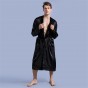 2018 autumn sexy Robe Male rayon Bathrobe for Men's Night Sleepwear Kimono Long Designer Long Sleeve Belt Pockets nightshirts