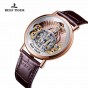 2018 New Reef Tiger/RT Luxury Gear Quartz Watches for Men Genuine Leather Strap Skeleton Watches RGA1958
