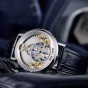 2018 Reef Tiger/RT Designer Skeleton Watches for Men Gear Wheel   Quartz Watches Leather Band RGA1958