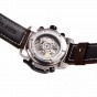 Reef Tiger/RT Sport Watch with Perpetual Calendar Date Day Steel Case Brown Leather Strap Mechanical Men's Watches RGA3503