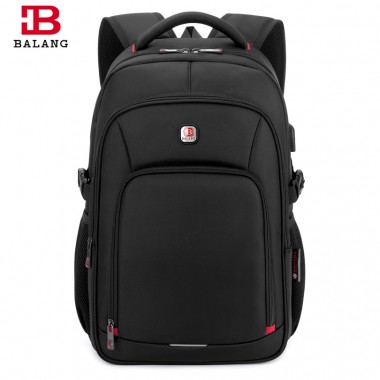 BALANG Men Laptop Backpack for 15.6 inch Computer USB Charging Port Backpacks Male Waterproof Business Women Travel Luggage Bags