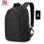BALANG Men's Backpacks Anti-thief Mochila for 15.6Inch Laptop Black Waterproof Backpack for Women School Bags for Teenager Boys