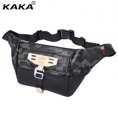 2017 New KAKA Brand Design Men Waterproof Waist Bags Fashion Leisure Chest Packs Camouflage Black for Ipad Mini Functional Bags