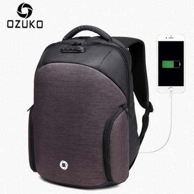 OZUKO Men's Backpacks Anti-theft Backpack Multifunction Business Travel USB Charging Laptop Backpack Mochila Casual School bags