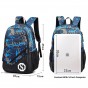 OZUKO Fashion Men's Backpack Luminous Students School Bags  External USB Charge Laptop Backpacks Teenagers Casual Travel Mochila
