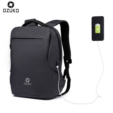 OZUKO New Business Travel Multifunction Backpack Men Men's Fashion Casual Student School Bag USB Charge 15.6inch Laptop Backpack