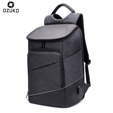 OZUKO Waterproof Men Backpack Anti-theft USB charging 15.6 Inch Business Casual Laptop Computer Bag Male Travel School Bags 2018