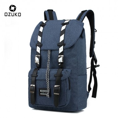 Ozuko Fashion Laptop Backpacks Casual Creative Shoulder Bags Men and Women Leisure Travel Knapsack Waterproof Oxford Schoolbags
