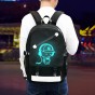 Senkey style Fashion Men Backpack Anime Luminous Teenagers School Bags Cartoon USB Backpack Casual Travel Student Laptop Mochila