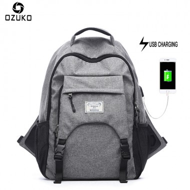 OZUKO USB Charging Laptop Backpack Men's Backpack Fashion School Backpack Bag Casual Multifunction Large-capacity Travel Bag