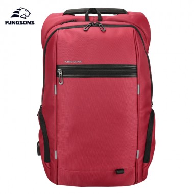 Kingsons KS3144W Red 15.6 inch Women's Laptop Backpack External USB Charge Anti-impact Computer Backpacks Female Waterproof Bags