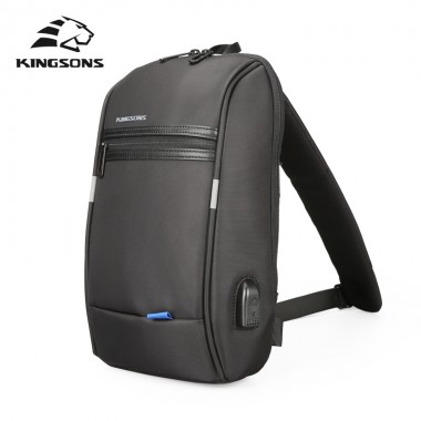 Kingsons 10.1 inch Chest Bag Men's Crossbody Bag Small And Many Interior Slot Pocket Single Shoulder Strap Leisure Bags