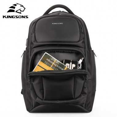 Kingsons KS3171W Large Capacity Anti-impact Men's Laptop Backpack with Charge USB cable Military Travel Bag Student School Bag