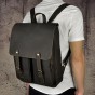 High Quality Men Male Genuine Real cowhide Leather Travel Bag School Backpack Daypack 679