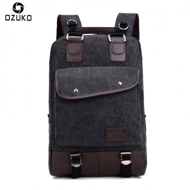 OZUKO Men's Backpack Vintage Multi-function Canvas Rucksack Laptop Travel Bags Schoolbag Back Pack for Teenage Women Backpacks