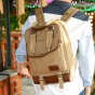 OZUKO Men's Backpack Vintage Multi-function Canvas Rucksack Laptop Travel Bags Schoolbag Back Pack for Teenage Women Backpacks