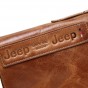 JEEP BULUO Genuine Leather Men Bifold Wallets Short Coin Purse Vintage Crazy Horse Cowhide Travel Wallet High Quality Brand 01