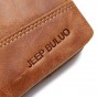 Man's Wallet JEEP BULUO New Genuine Leather RFID Blocking Fold Wallets For Men Cow Leather Short Purse Bifold Wallet Vintage