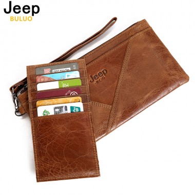 Men Handbag JEEP Brand Genuine Leather Clutching Bag Wallet Purse With Card Case Bags For Man Natural Leather Day Clutches SN1