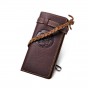 Cattle Male Casual Bifold Genuine leather Designer Card Coin Holder Fashion Organizer Checkbook Long Chain Wallet Purse 3377