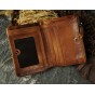 Top Quality Cattle Men male design vintage Brown Genuine leather Vertical Hipster Card Wallet Purse With Snap ck007-2