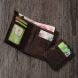 Cattle Men Brand Original leather Short Business Card Case Holder Male Designer Fashion Zipper Vertical Wallet Purse Hipster