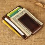Cattle Men male Real leather Credit Card Cash Bill Holder Magnet Money Clip Slim Mini Handy Wallet Front Pocket Purse 1015