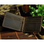 2016 New Top Quality Cattle Men male Vintage Real Genuine leather Small Slim Card Holder Cash Clip Mini Handy Wallet Purse 1055