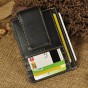 Top Quality New Cattle Men male Vintage Genuine leather Credit Card Cash Holder Magnet Clip Slim Mini Handy Wallet Purse 1058