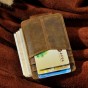 Cattle male Real leather Credit Card Cash Bill Holder Magnet Money Clip Slim Mini Handy Wallet Front Pocket Purse For Men 1017d